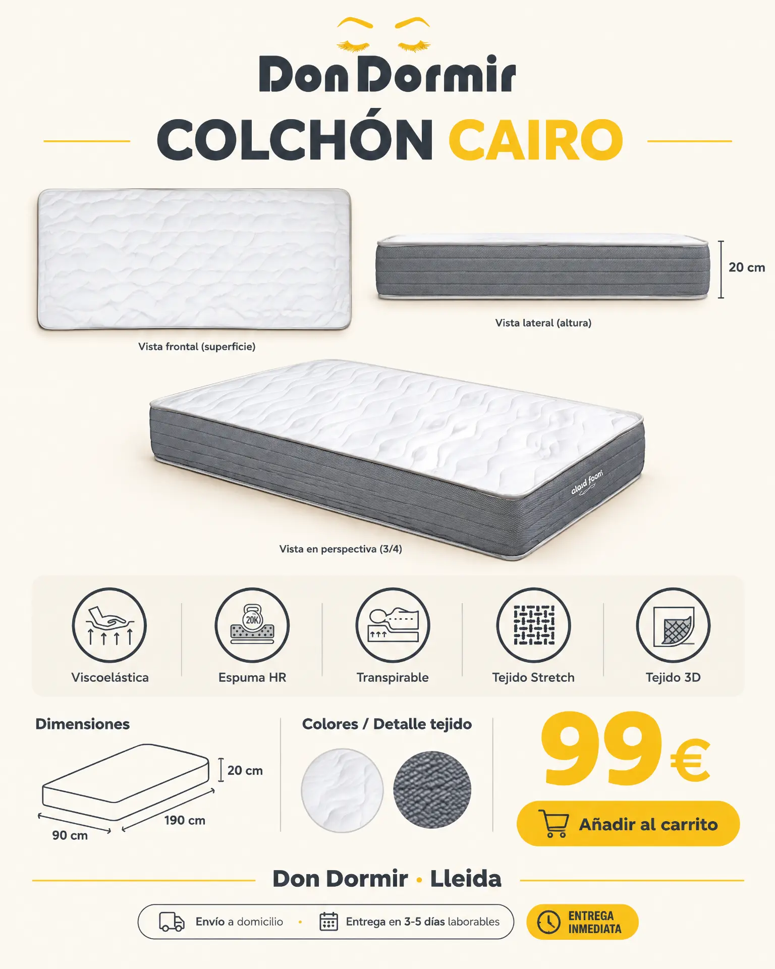 Miniatura 3 de Colchón Cairo